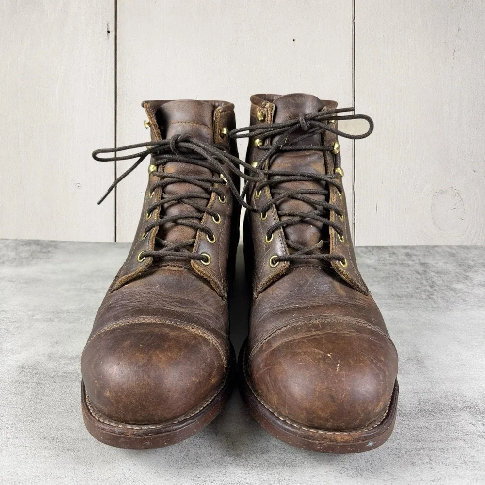 Chippewa LL Bean Katahdin Iron Works Leather Cap Toe Boots Mens 9 3E Vintage USA